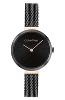 Calvin Klein Mesh Strap Watch, 28mm in Black at Nordstrom