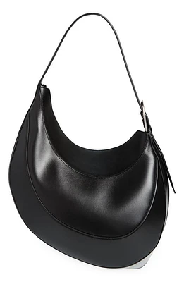 MUGLER Large Spiral Curve 02 Leather Shoulder Bag in Black at Nordstrom