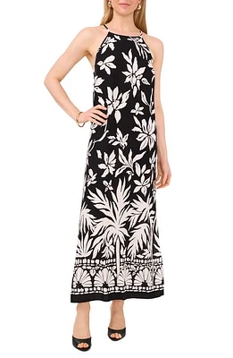 Vince Camuto Print Sleeveless Maxi Dress Rich Black at Nordstrom,