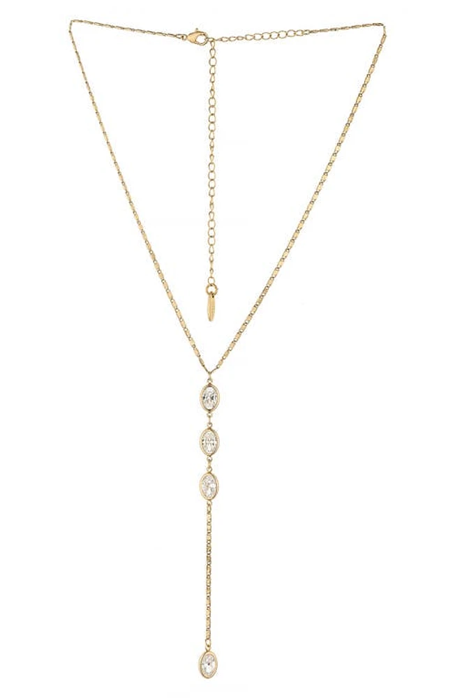 Ettika Cubic Zirconia Y-Necklace in Gold at Nordstrom