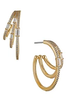 Nadri Triple Stack Hoop Earrings in Gold at Nordstrom