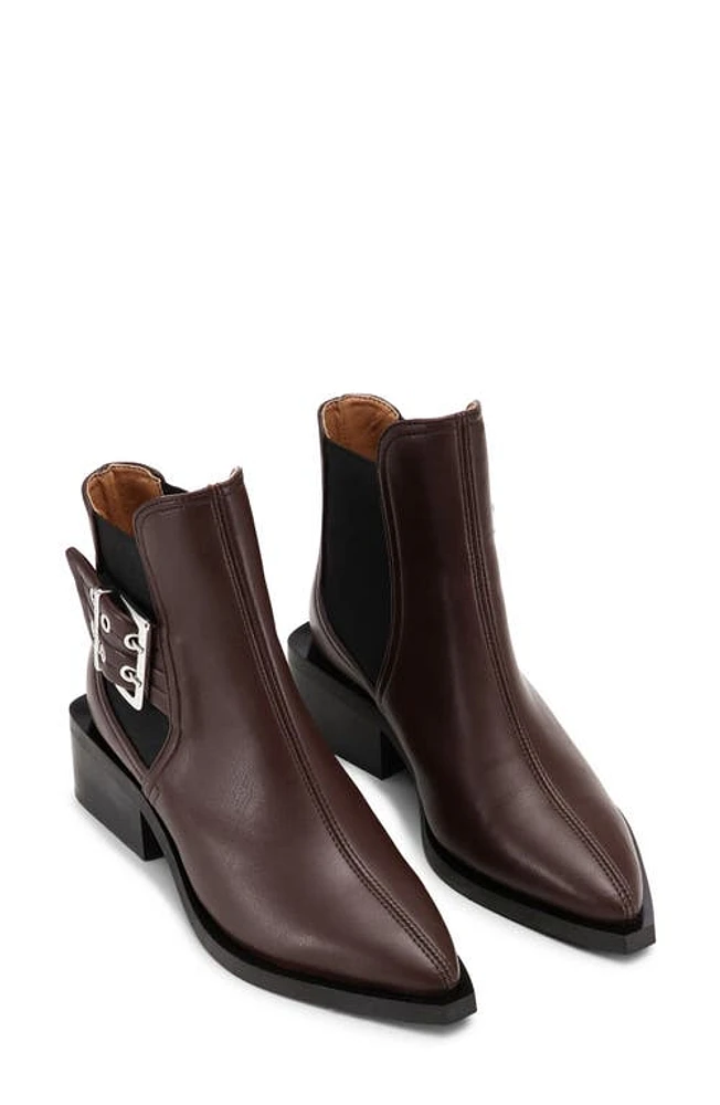 Ganni Buckle Chelsea Boot Chocolate Fondant at Nordstrom,