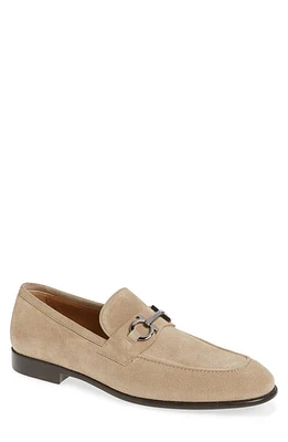 FERRAGAMO Foster Bit Suede Loafer Beige at Nordstrom,