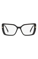 Prada 53mm Square Optical Glasses in Black at Nordstrom