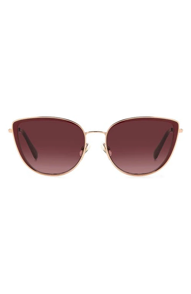 Kate Spade New York staci 56mm gradient cat eye sunglasses in Red Gold /Burgundy Shaded at Nordstrom