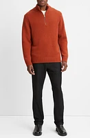 Vince Relaxed Fit Quarter Zip Wool & Cashmere Sweater Rust Amber at Nordstrom,