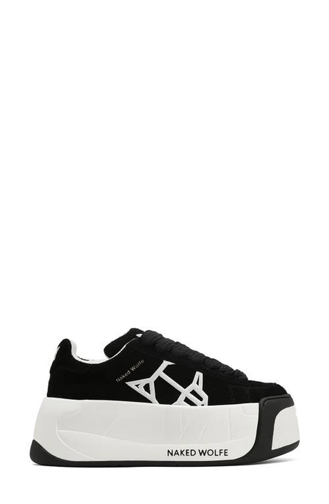 NAKED WOLFE Scandal Platform Skate Shoe Black-Suede at Nordstrom,