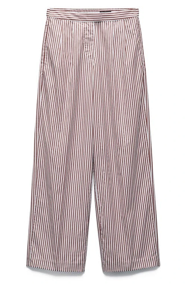 rag & bone Lacey Stripe Cotton Pants Brown at Nordstrom,