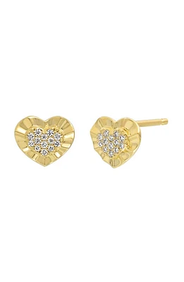 Bony Levy Icon Pavé Diamond Heart Stud Earrings in 18K Yellow Gold at Nordstrom