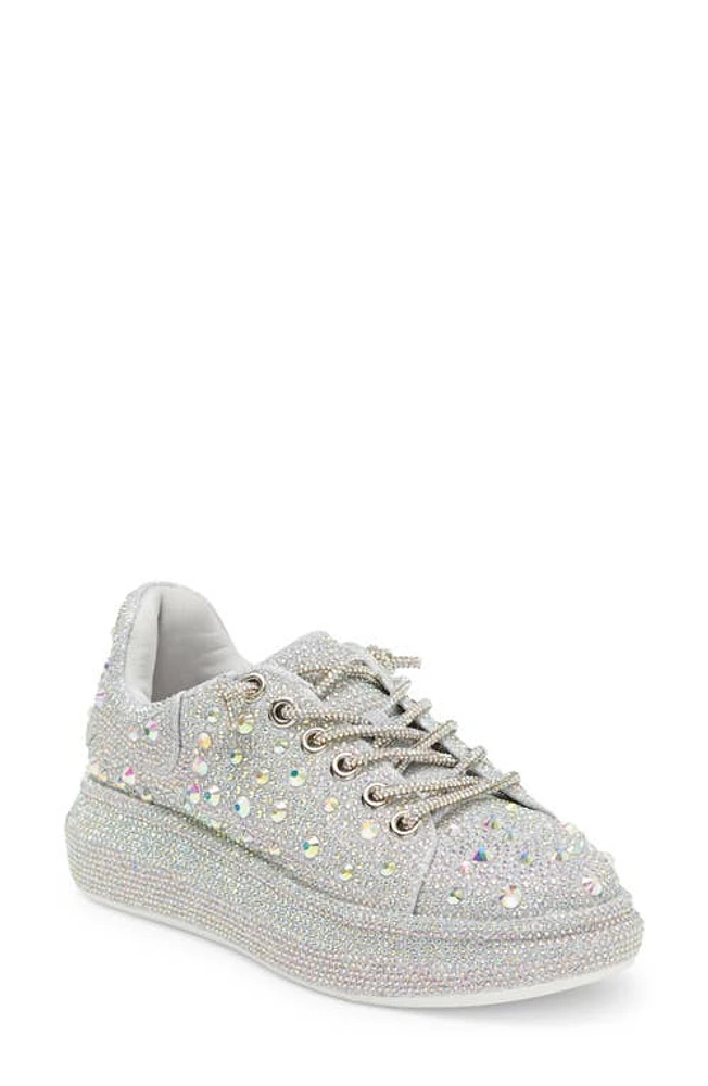 AZALEA WANG Azure Rhinestone Sneaker Silver at Nordstrom,