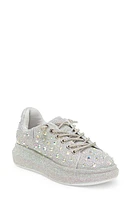 AZALEA WANG Azure Rhinestone Sneaker Silver at Nordstrom,