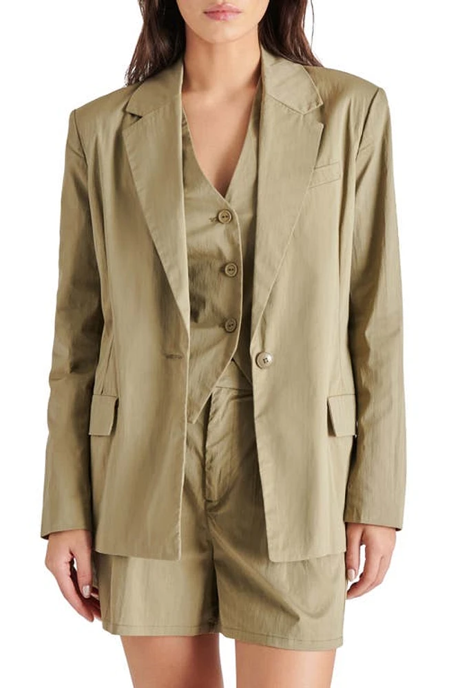 Steve Madden Tati Poplin Blazer Olive at Nordstrom,