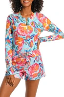 La Blanca Breezy Long Sleeve Half-Zip Rashguard Multi at Nordstrom,