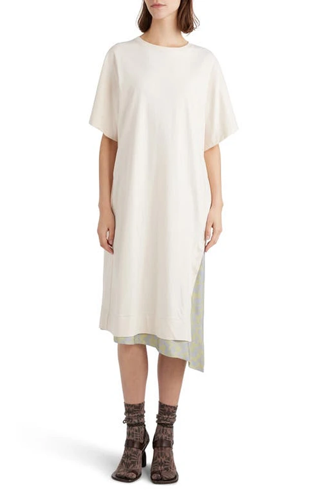 Dries Van Noten Oversize Asymmetric T-Shirt Dress Ecru at Nordstrom,