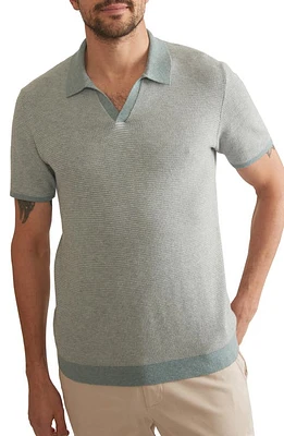 Marine Layer Liam Knit Polo in Topaz/Vapor at Nordstrom, Size Medium