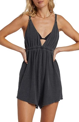 Billabong On Vacay Cover-Up Romper in Black Pebble at Nordstrom, Size Large