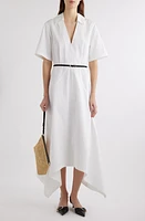 Givenchy Voyou Belted Cotton Poplin Midi Dress White at Nordstrom, Us