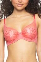 Felina Lotus Embroidered Unlined Bra - C-H Cups Calypso Coral at Nordstrom,