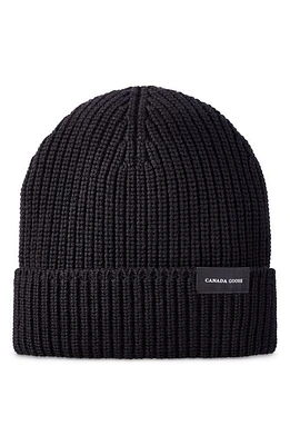 Canada Goose Arctic Disc Merino Wool Toque Beanie in Black at Nordstrom