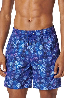 Bugatchi Cosmo Swim Trunks Night Blue at Nordstrom