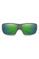 Smith Guides Choice XL 63mm ChromaPop Polarized Oversize Square Sunglasses in Matte Cement /Glass Green at Nordstrom