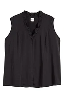 NIC+ZOE Ruffle Around Mixed Media Sleeveless Top at Nordstrom,