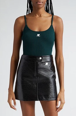 Courrèges Logo Rib Tank Top at Nordstrom,