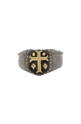 Armenta Men's Cross Shield Signet Ring in Silver at Nordstrom, Size 11.5