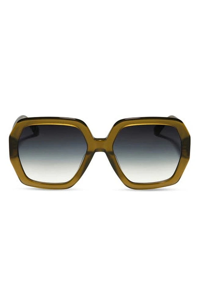 DIFF Nola 51mm Gradient Square Sunglasses in Rich Olive at Nordstrom