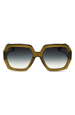 DIFF Nola 51mm Gradient Square Sunglasses in Rich Olive at Nordstrom