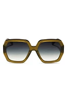 DIFF Nola 51mm Gradient Square Sunglasses in Rich Olive at Nordstrom