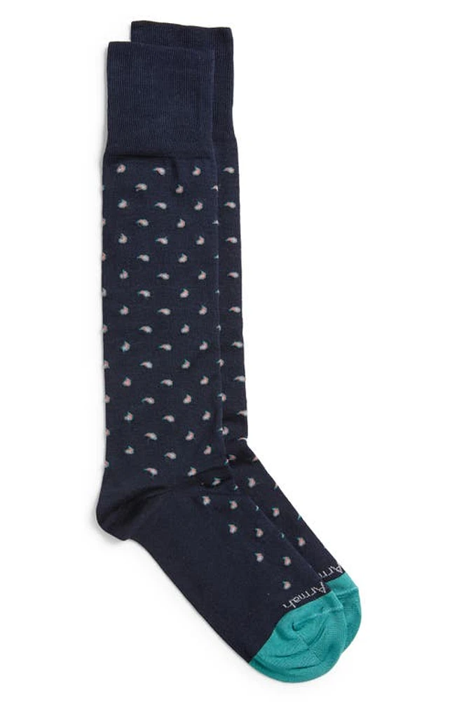 EDWARD ARMAH Pines Pima Cotton Blend Dress Socks in Navy at Nordstrom