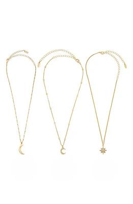 Ettika Set of 3 Celestial Pendant Necklaces in Gold at Nordstrom