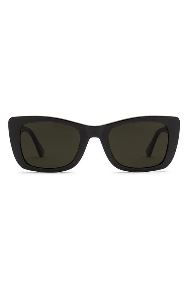 Electric Portofino 52mm Rectangular Sunglasses in Gloss Black/Grey Polar at Nordstrom