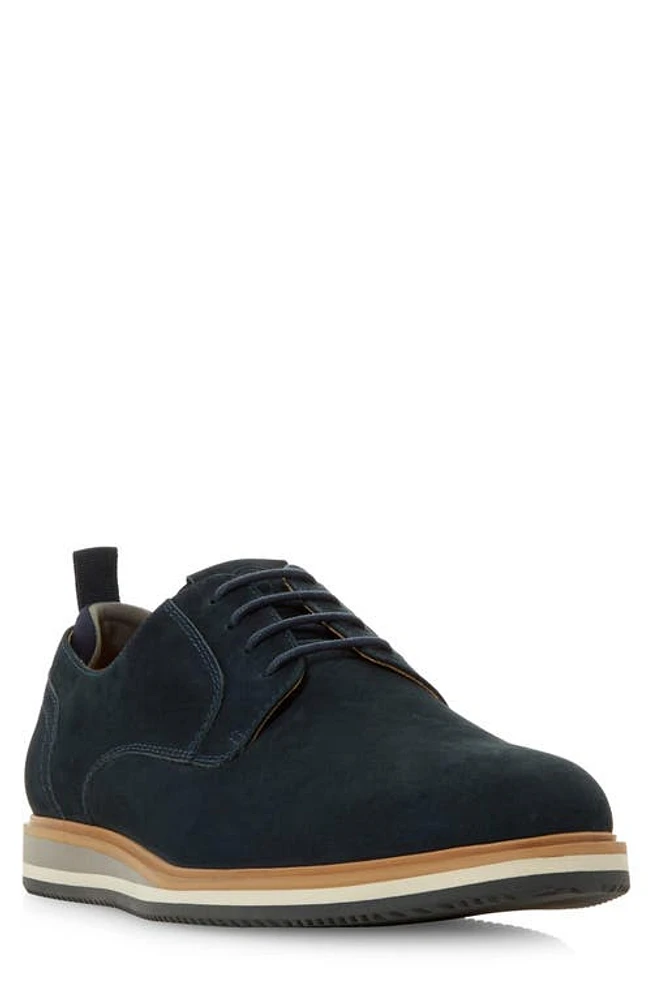 Dune London Bucatini Plain Toe Derby Navy at Nordstrom,