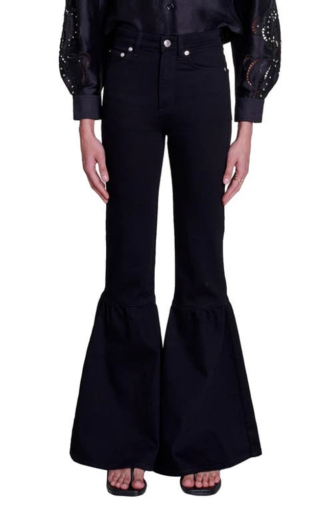 maje Paflencono Flare Jeans Black at Nordstrom,