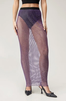 NASTY GAL Diamante Maxi Skirt Purple at Nordstrom,