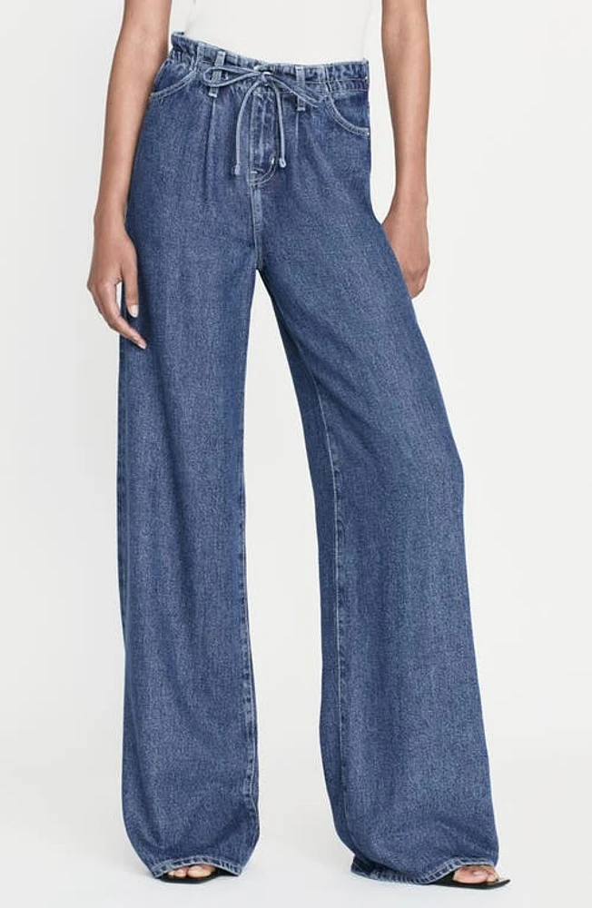 FRAME Super Drape Wide Leg Denim Drawstring Pants at Nordstrom,