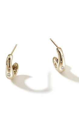 John Hardy Small Surf Pavé Diamond J-Hoop Earrings in Gold at Nordstrom