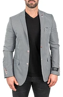 Maceoo Descartes Houndstooth Sport Coat Black at Nordstrom,