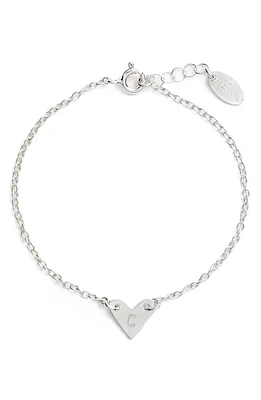 Nashelle Initial Heart Bracelet in Silver-C at Nordstrom