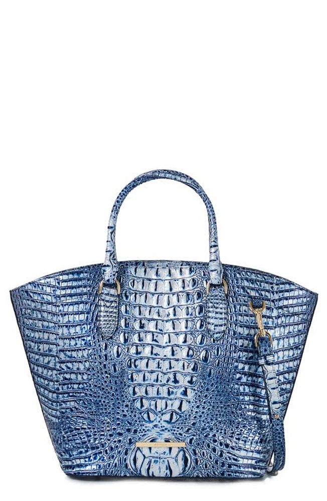 Brahmin Jeanne Croc Embossed Leather Tote in Coastal Blue at Nordstrom