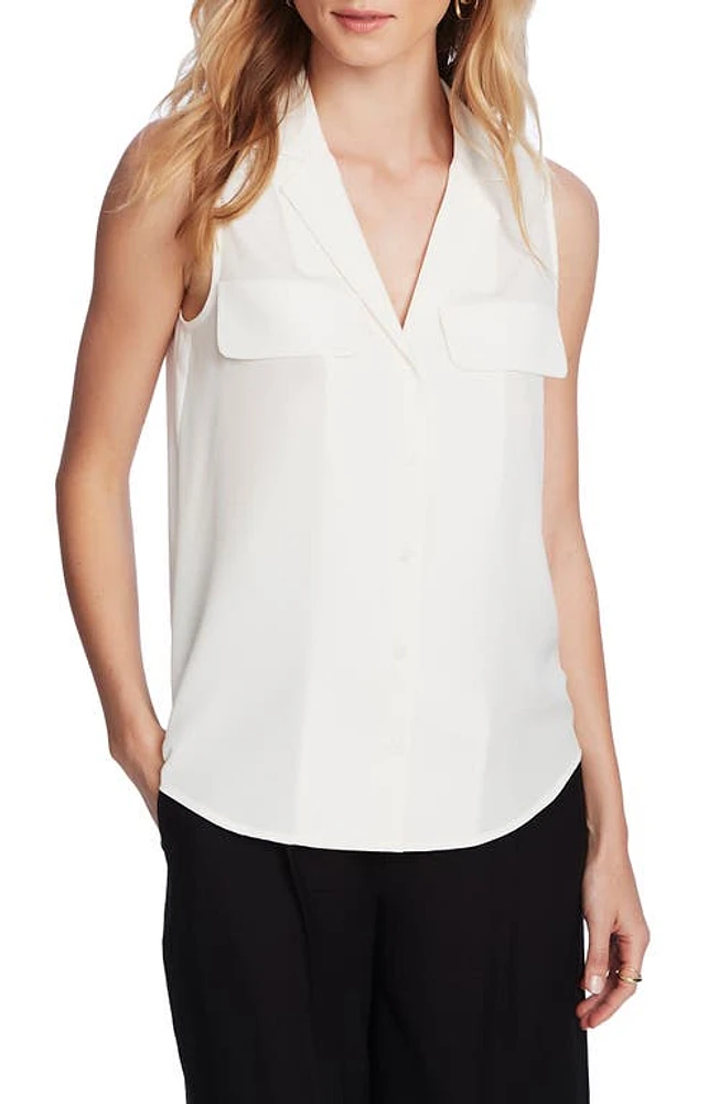 Court & Rowe Collared Button Front Sleeveless Shirt at Nordstrom,