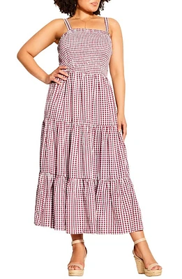 City Chic Gingham Sundress Roseberry at