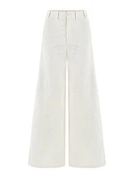 Nocturne Contrast Top Stitching Pants in Ecru at Nordstrom