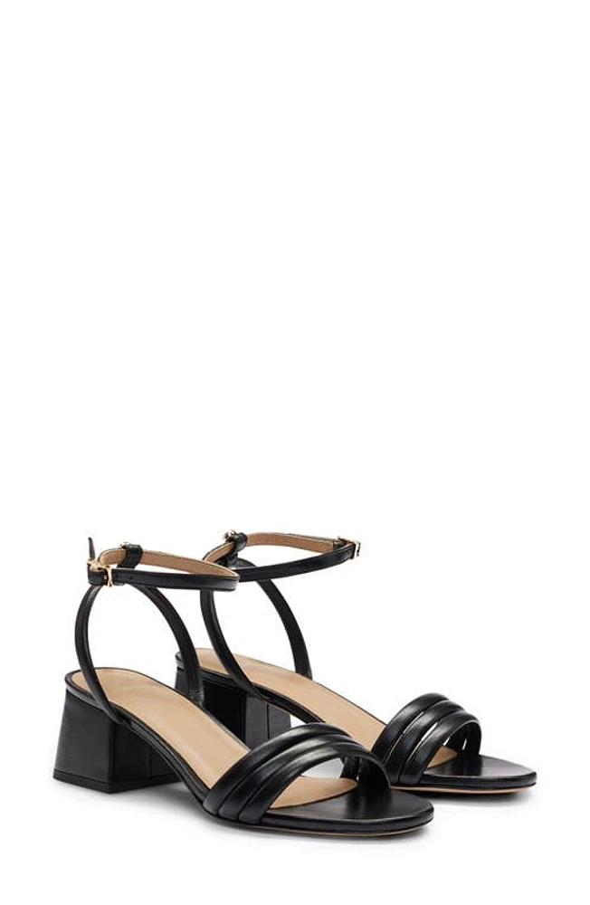 BOSS Melanie Ankle Strap Sandal in Black at Nordstrom, Size 11