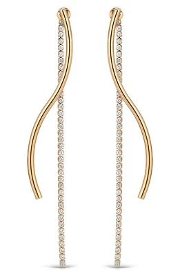 Ettika Swerve Cubic Zirconia Front/Back Earrings in Gold at Nordstrom