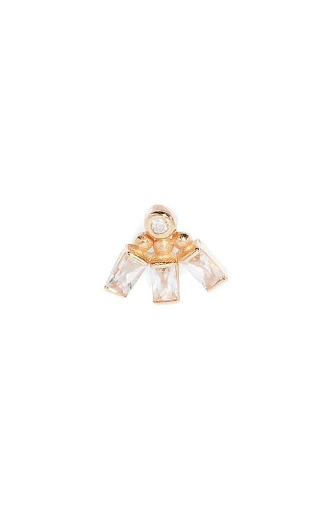 Anzie Cleo Single White Topaz & Diamond Stud Earring in Rose Gold at Nordstrom