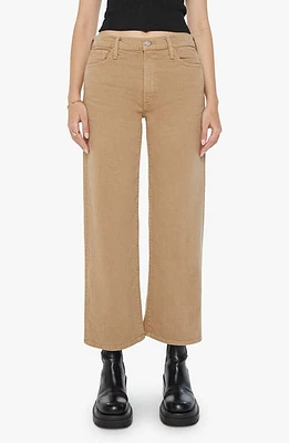 MOTHER The Dodger Flood Wide Leg Ankle Jeans Dark Khaki at Nordstrom,