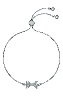 Ted Baker London Barset Pavé Crystal Bow Slider Bracelet in Silver Tone/Clear Crystal at Nordstrom